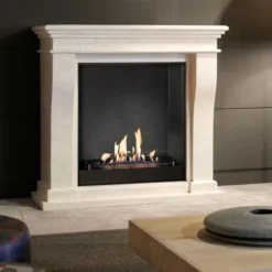 Kreta Mini Bio Fireplace - White Natural Stone -Dimplex Shop kreta mini hvid fossile stone