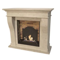 Kreta Bio Fireplace - White Natural Stone -Dimplex Shop kreta medallion biopejs 36096