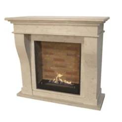 Kreta Bio Fireplace - White Natural Stone -Dimplex Shop kreta stenvg biopejs 36094