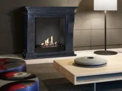 Kreta Mini Bioethanol Fireplace - Black Natural Stone -Dimplex Shop kretaminif03builtinunitl 30508