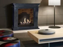Kreta Mini Bioethanol Fireplace - Black Natural Stone -Dimplex Shop kretaminif03builtinunitmedaillon 30509