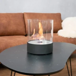 Southwark Black - Round Tabletop Bioethanol Fire -Dimplex Shop lille bord biopejs sort