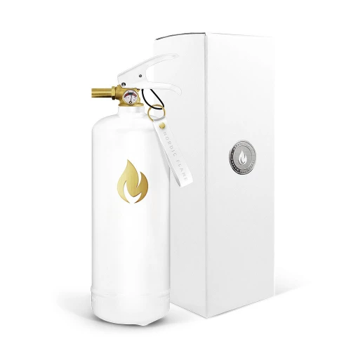 White Fire Extinguisher 2 Kg - Gold Emblem - Image 2