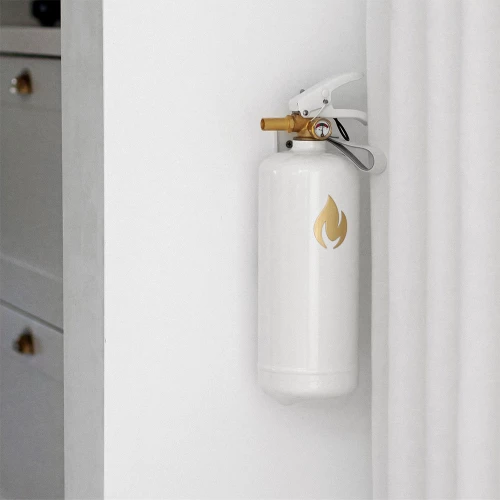 White Fire Extinguisher 2 Kg - Gold Emblem - Image 3
