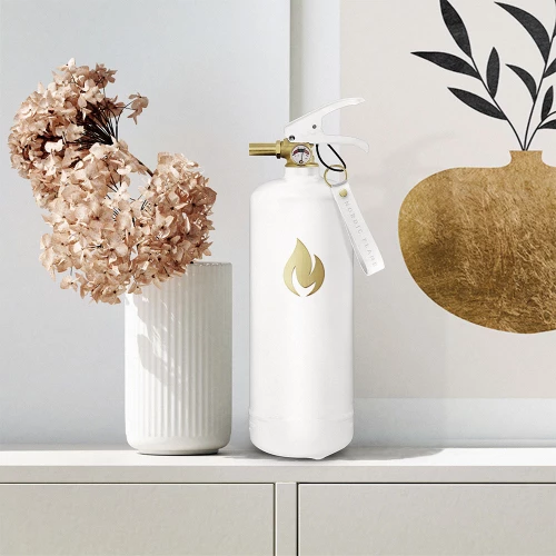 White Fire Extinguisher 2 Kg - Gold Emblem - Image 5