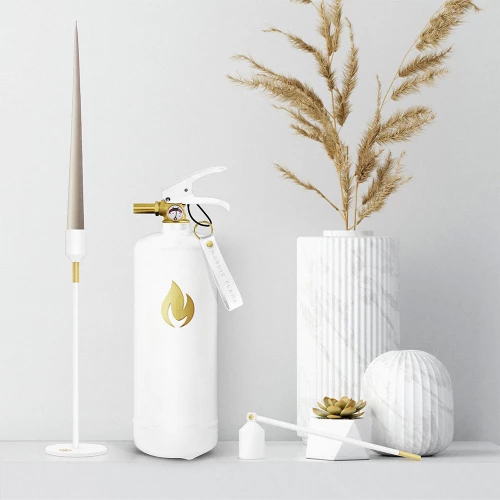 White Fire Extinguisher 2 Kg - Gold Emblem - Image 6