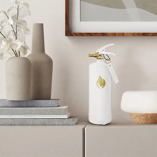 White Fire Extinguisher 2 Kg - Gold Emblem - Image 8