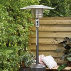 Sargas Gas Patio Heater - Grey -Dimplex Shop outdoor sargas patio heater grey