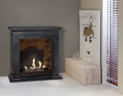 Cadiz Surround Bioethanol Fireplace - Black Natural Stone -Dimplex Shop polished cadizf03builtinunitlwithmedallion 30453