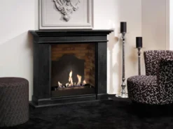 Kos Surround Bio Fireplace - Black Natural Stone -Dimplex Shop polished kosf03builtinunitmedailon 30474