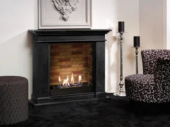 Kos Surround Bio Fireplace - Black Natural Stone -Dimplex Shop polished kosf03builtinunitstonedecor 30475