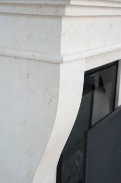 Kreta Bio Fireplace - White Natural Stone -Dimplex Shop polished kretaf02detail2 30534