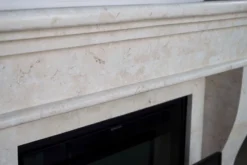 Kreta Bio Fireplace - White Natural Stone -Dimplex Shop polished kretaf02detail 30535