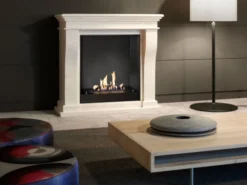 Kreta Mini Bio Fireplace - White Natural Stone -Dimplex Shop polished kretaminif02builtinunitl 30518