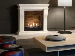 Kreta Mini Bio Fireplace - White Natural Stone -Dimplex Shop polished kretaminif02builtinunitstone 30519