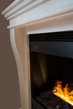 Kreta Mini Bio Fireplace - White Natural Stone -Dimplex Shop polished kretaminif02detail 30520