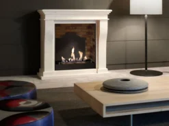 Kreta Mini Bio Fireplace - White Natural Stone -Dimplex Shop polishedkretaminif02builtinunitmedaillon 30521