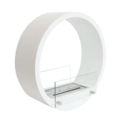 Round Built-in Bio Fireplace - White -Dimplex Shop rind hvid indbygningspejs bio300241 45311