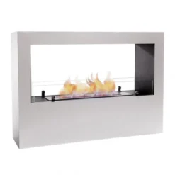 Lansing - White Freestanding Bioethanol Fireplace