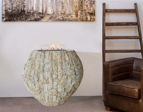 Shigo White Fossil Stone Free-standing Bio Fire 5 Shigo White Fossil Stone Free-standing Bio Fire - Image 3