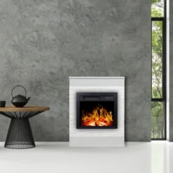 Somerset Kamin Electric Fireplace -Dimplex Shop somerset living roome white in white stone 32860