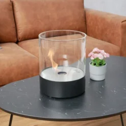 Southwark Black - Round Tabletop Bioethanol Fire -Dimplex Shop sort bord biopejs