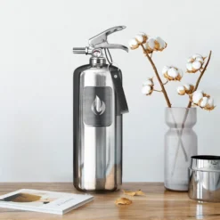 Steel Fire Extinguisher 2 Kg - Polished Steel -Dimplex Shop stainless steel 2kg fire extenguisher from nordic flame 4 52140