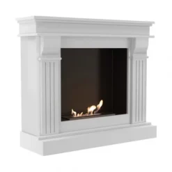 Cromer Freestanding Bio Fireplace -Dimplex Shop traditionel romantisk hvid pejs til ethanol 28735 41643 41660