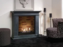 Kos Surround Bio Fireplace - Black Natural Stone -Dimplex Shop unpolished kosf03builtinunitstonedecor 30477