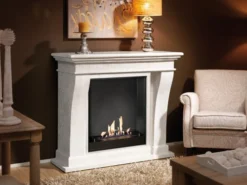 Kreta Bio Fireplace - White Natural Stone -Dimplex Shop unpolished kretaf02builtinunitl 30536