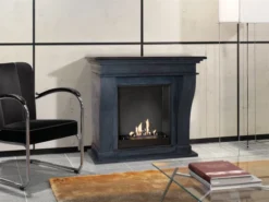 Kreta Mini Bioethanol Fireplace - Black Natural Stone -Dimplex Shop unpolished kretaminibuiltinunitl 30512