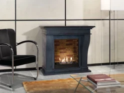 Kreta Mini Bioethanol Fireplace - Black Natural Stone -Dimplex Shop unpolished poleret kretaminibuiltinunitstonedecor 30513