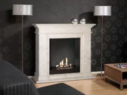 Kos Surround Bio Fireplace - White Natural Stone -Dimplex Shop unpolsihed kosf02builtinunitl 30468