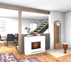 Lessing With Brick -Dimplex Shop white lessing with stone